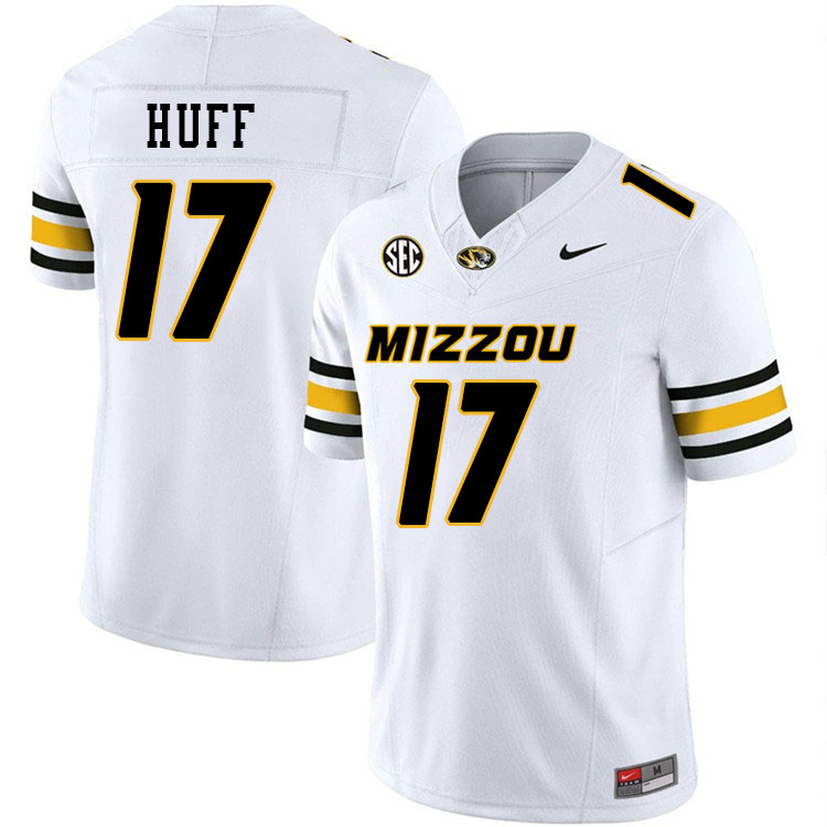 Men #17 Brian Huff Missouri Tigers College Football Jerseys Stitched-White